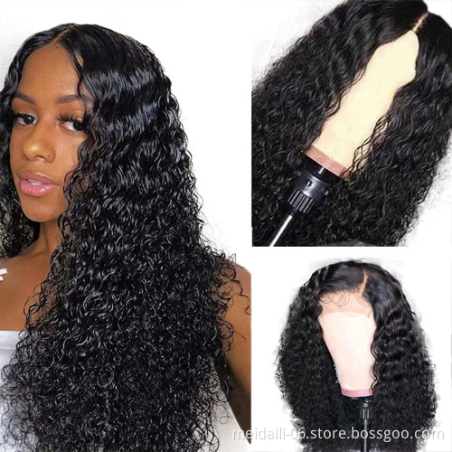 Lace Front Human Hair Wigs Brazilian Front Lace Wigs With Baby Hair Soft Black Deep Curly Style Wigs For Black Women
